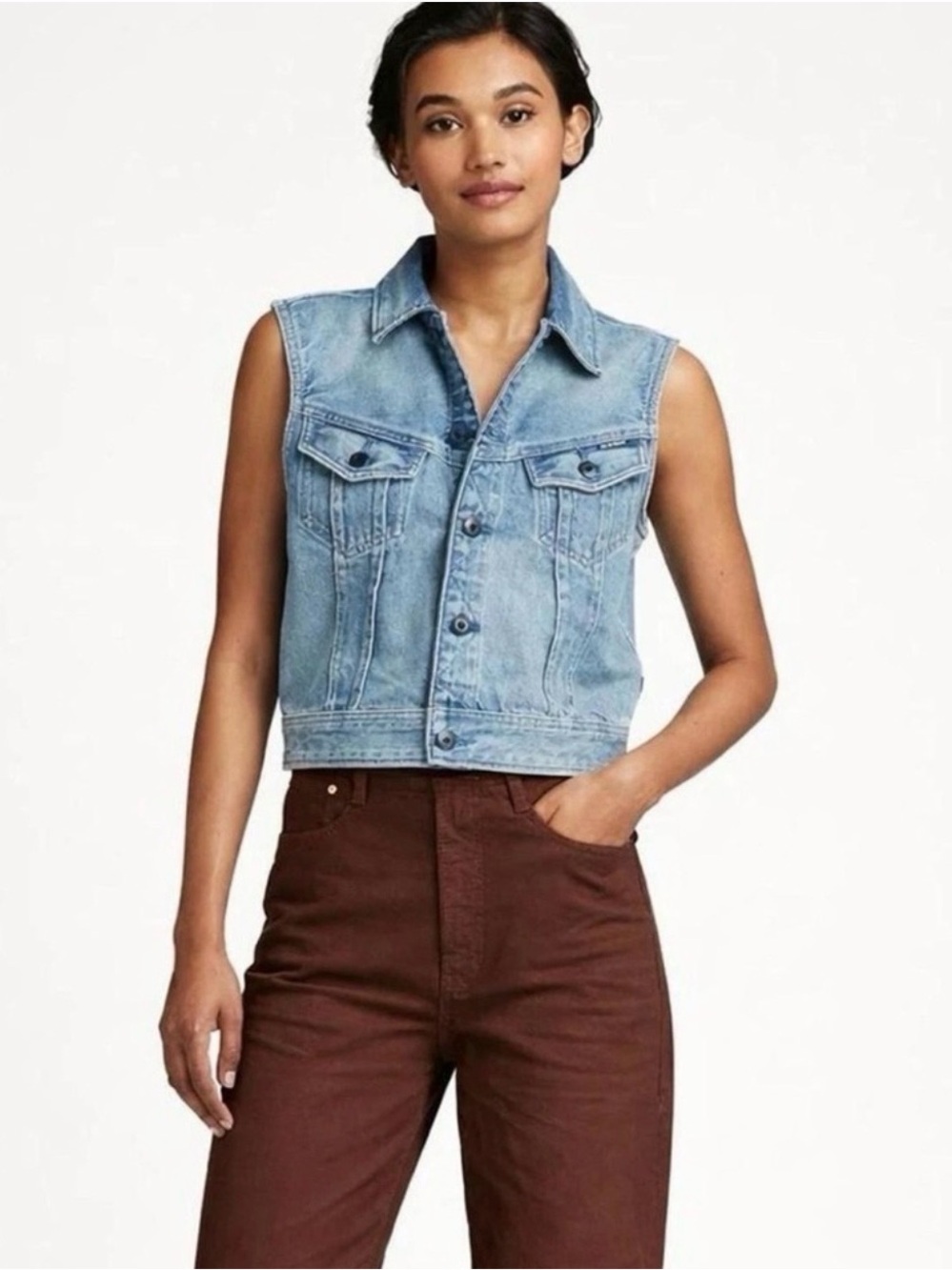 G-Star Sun Faded Air Force Blue Slim Denim Vest